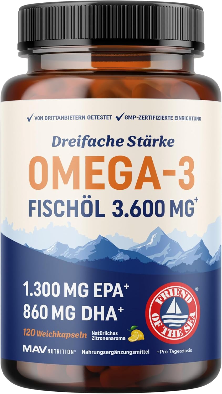 Triple Stärke Omega-3 Fischöl – visoka doza EPA i DHA za zglobove, srce i oporavak