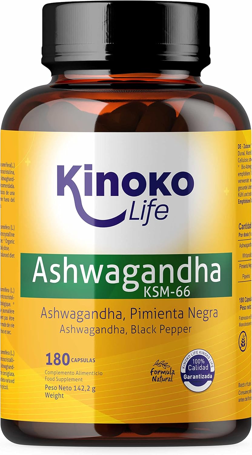 Ashwagandha KSM-66 180 Capsules – čista formula s crnim paprom