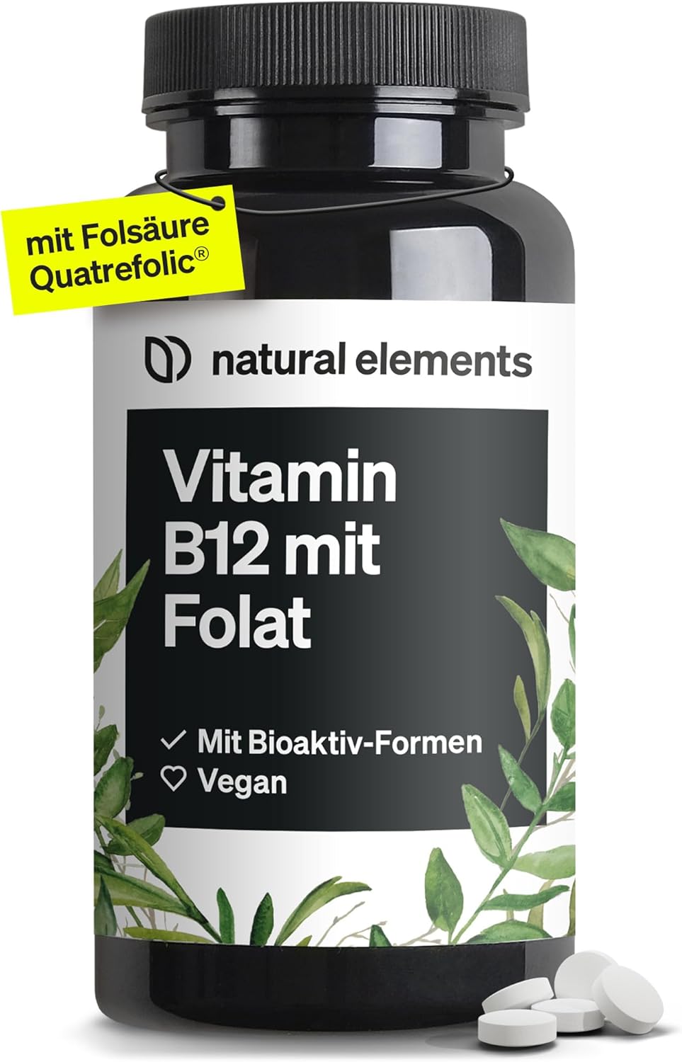 Vitamin B12 - 180 vegan tableta za 6 mjeseci – 500 µg B12 + 200 µg folne kiseline