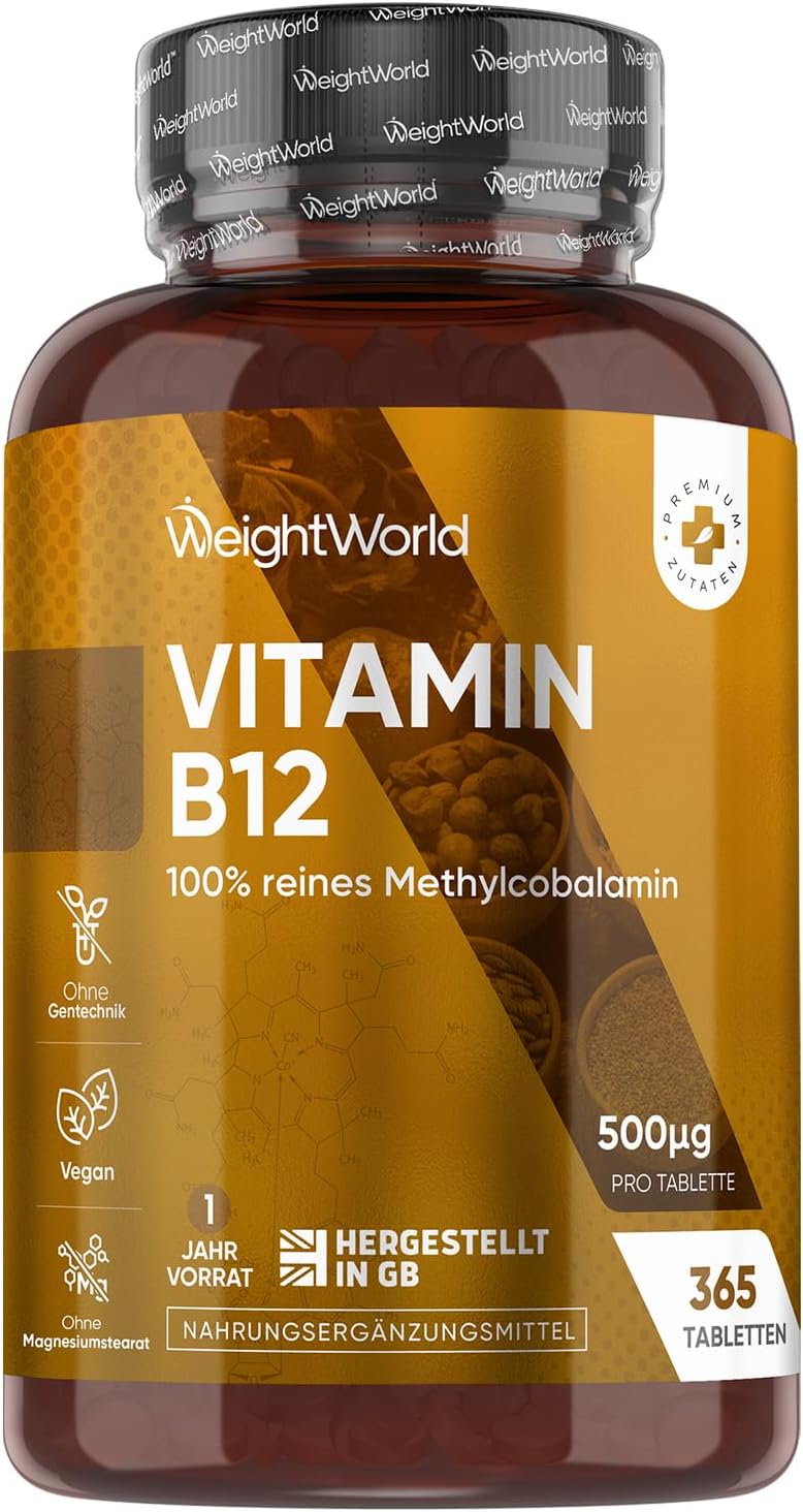 Vitamin B12 WeightWorld – 500 µg metilkobalamina, 365 tableta za cijelu godinu