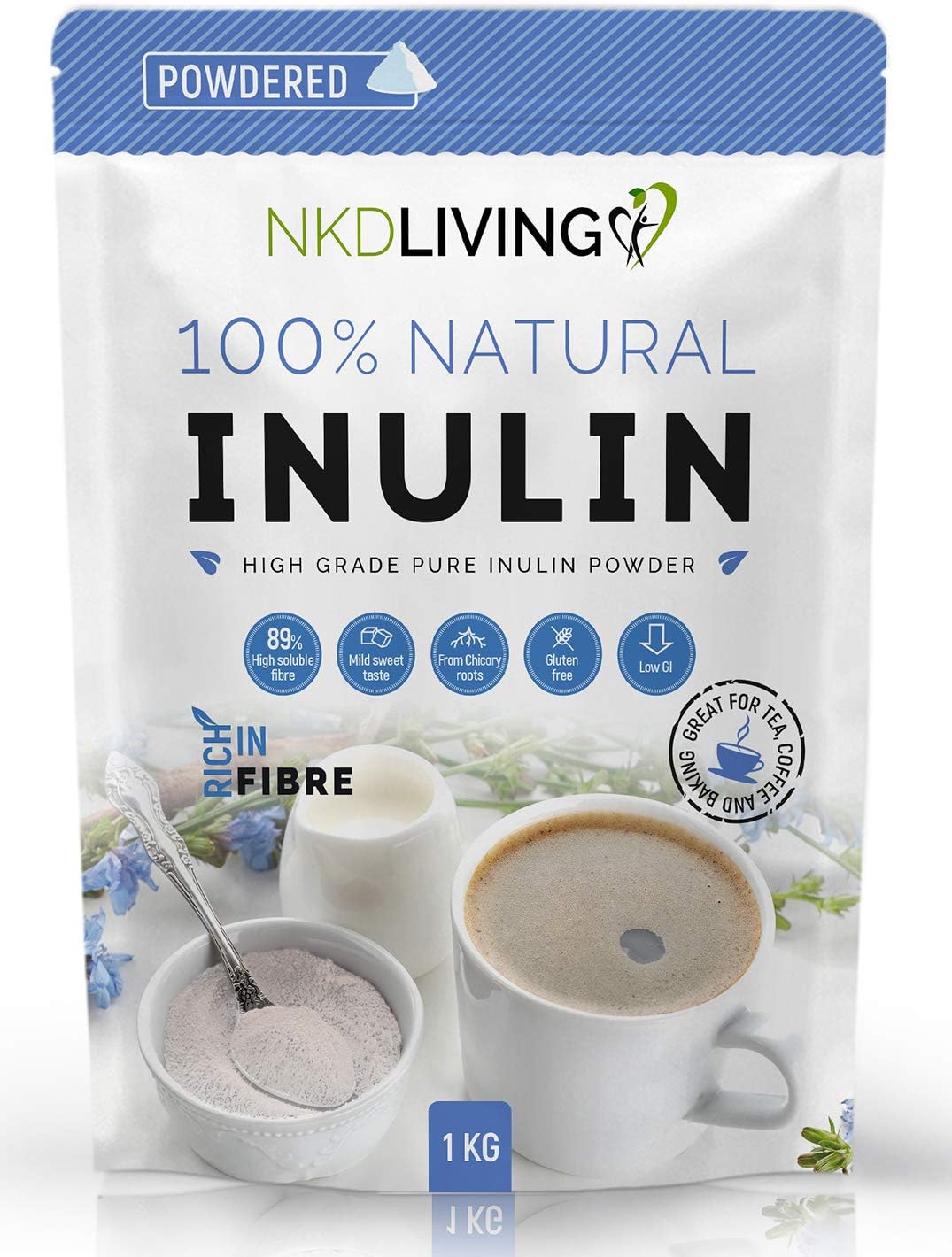 NKD Living Inulin High Grade Prebiotic Fibre Powder – čisti prebiotik iz korijena cikorije